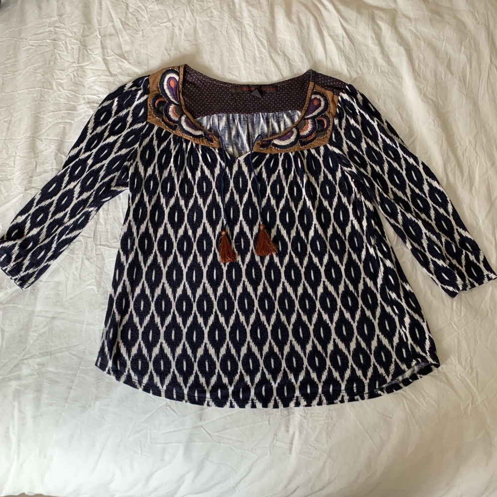 Anthropologie Boho Tassel Top - A Common Thread